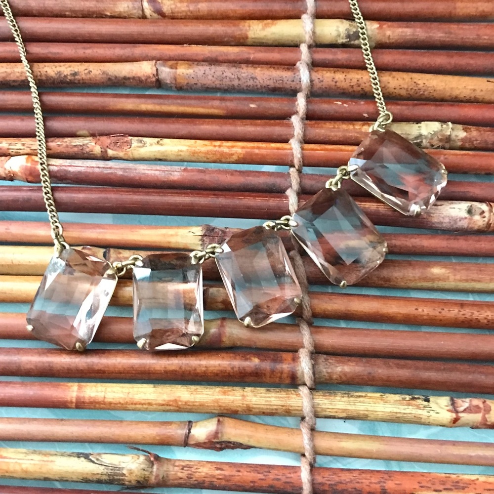 J Crew Rectangular Glass Gem Statement Necklace - image 3